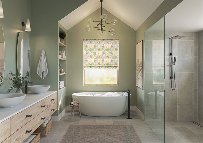 Faded Glamour, Goddess Green Pink - Twist&Fit Roman Blind - Image 8